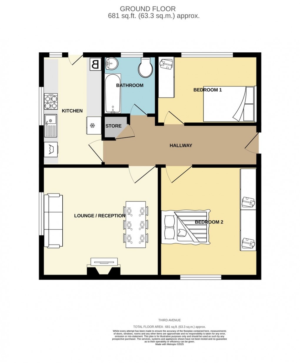 Floorplan for Third Avenue, Wembley, HA9 8QE